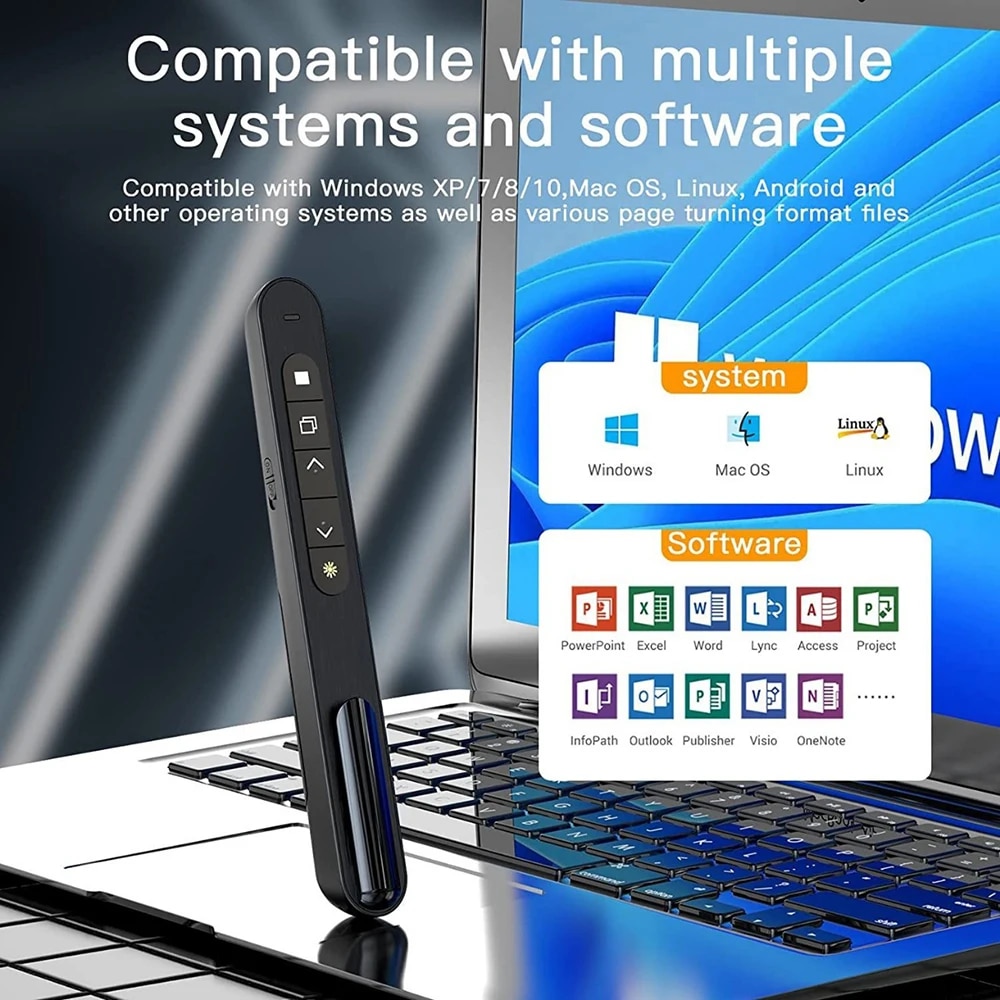 Laser Pointer Presenter - Telecomando multifunzionale Flip Pen Ricarica Penna