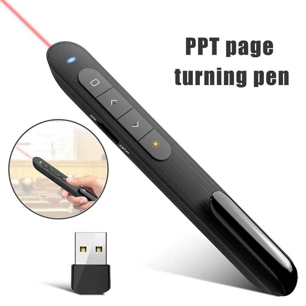 Laser Pointer Presenter - Telecomando multifunzionale Flip Pen Ricarica Penna