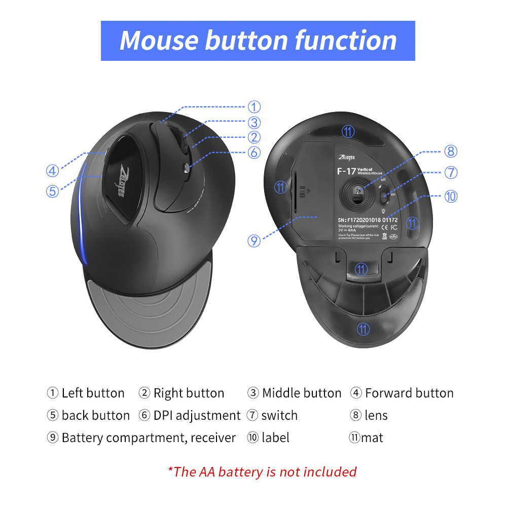 ZELOTES F-17 Mouse ottico ergo - Auto Mouse Mover recensione e prezzo